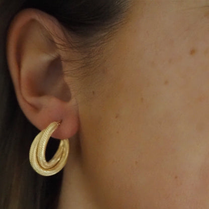 Golden duo hoop earrings