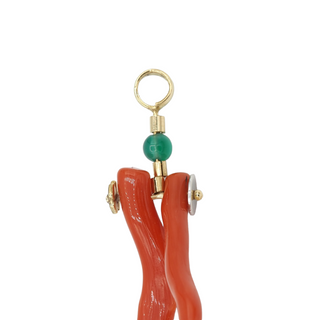 Green duo coral pendant
