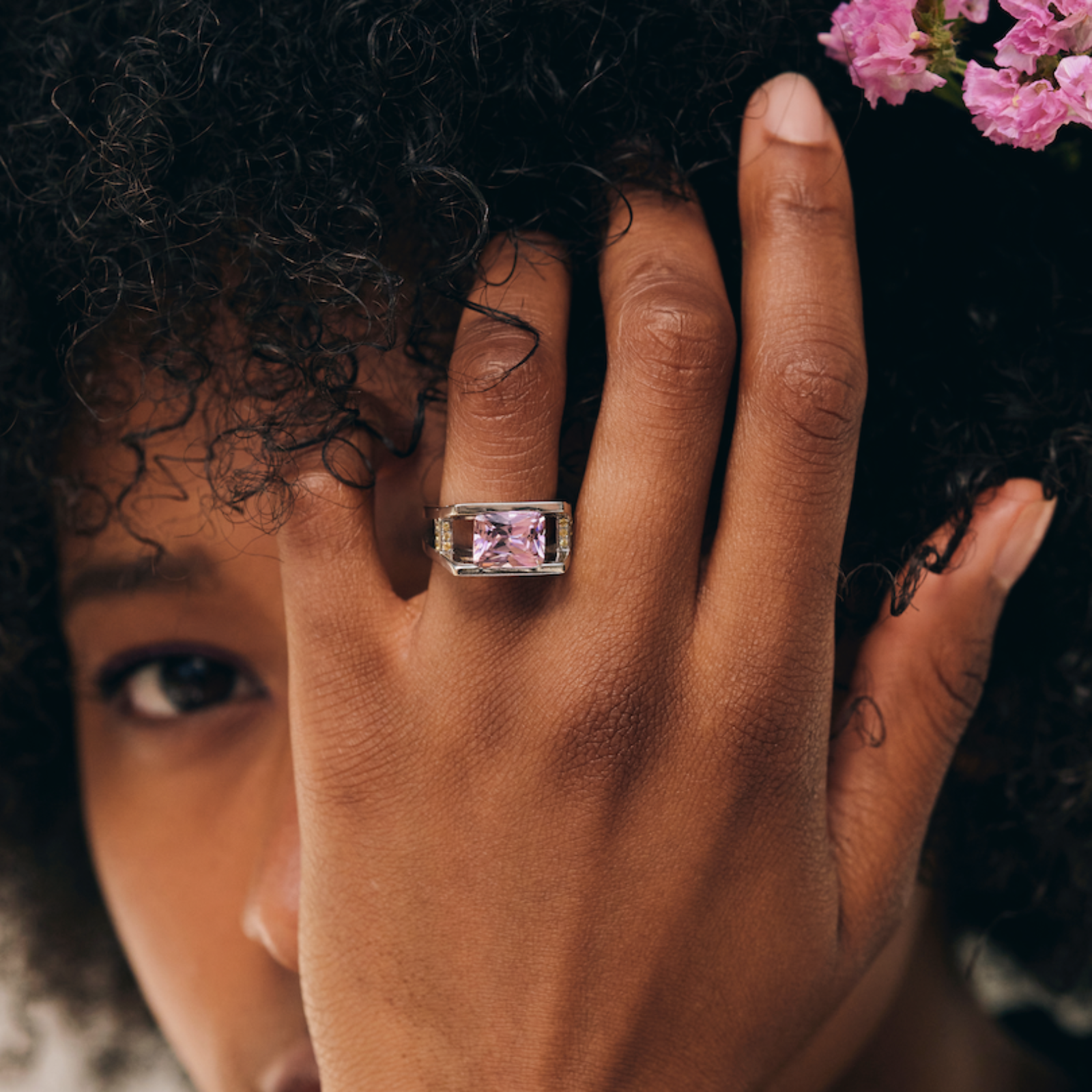 Pink quartz ring - La Trouvaille