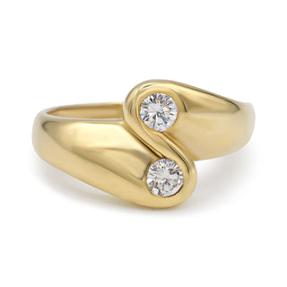 Duo diamond golden ring