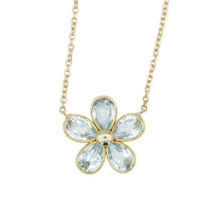 Blue flower necklace