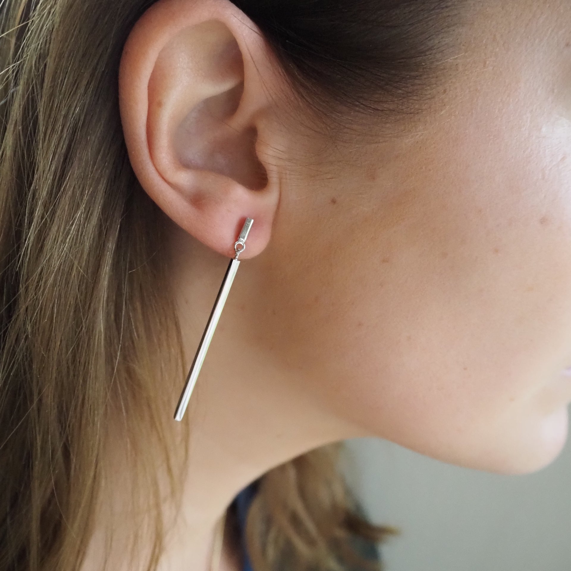 Long golden earrings